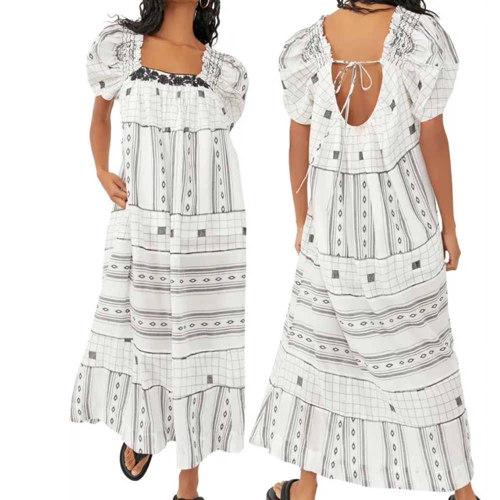 NEW Free People Jamie embroidered maxi dress